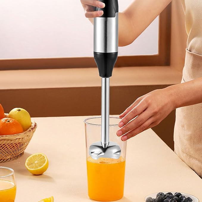 Yinhing Immersion Hand Blender 4 in 1 Stainless Steel Stick Blender with 20 Speeds and Boost Button for Smoothies Soups Sauces Baby Food (US Plug 110V)