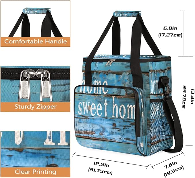 Wooden Board Coffee Maker Carring Bag Travel Carrying Storage Tote Bag Compatible with Keurig K-Mini or K-Mini Plus Portable Single Serve Coffee Brewer Case with Pockets for K-cup Pods