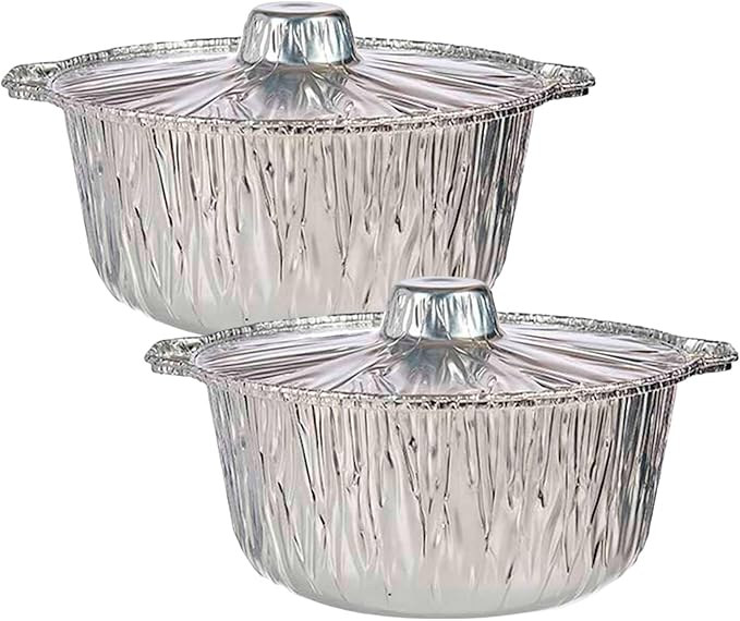 KINVARA Collection Set of 2 Aluminium Medium Lid Pots