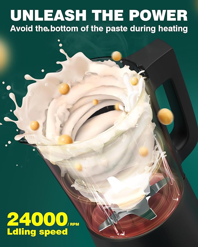 WantJoin Multifunctional Cooking BlenderHigh-Speed Countertop Blender 24000RPM Hot&ampCold9 One Touch Programs with 12H Delay Cook60 OzSoybean Milk Machine for Nut ButtersSoupsShakes and Smoot