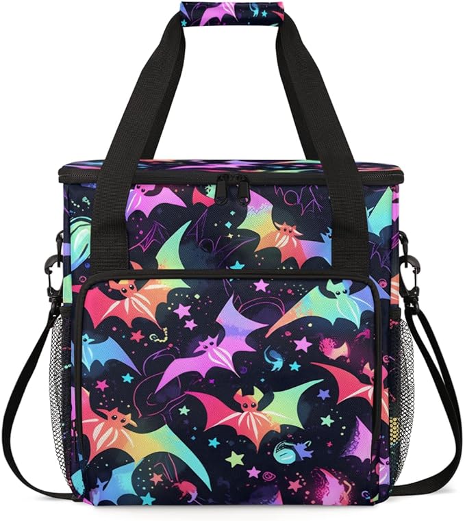 Gothic Bat Coffee Maker Carrying Bag Dreamy Bat Portable Travel Storage Tote Bag Compatible with K-Mini or K-Mini Plus Single Serve Coffee Brewer Carrying Case with Multiple Pockets &amp Shoulder S