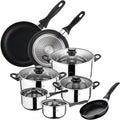 San Ignacio Kitchen Battery 8 Pieces Set of Pans and Cookware 5 cuerpos + 3 sartenes Dark