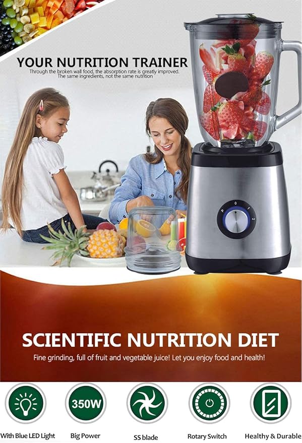 Multifunctional Blender Professional Commercial &amp Home Blender Variable Speed Control 1.8L Container for Smoothies/Soups/Frozen Desserts/Sauce