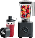 Chefman Obliterator 48 oz Countertop Blender for Smoothies 1380W Motor to Crush Ice Nuts and Frozen Fruit with Stainless Steel Blade Auto Blend Function Includes 20 oz Travel Jar