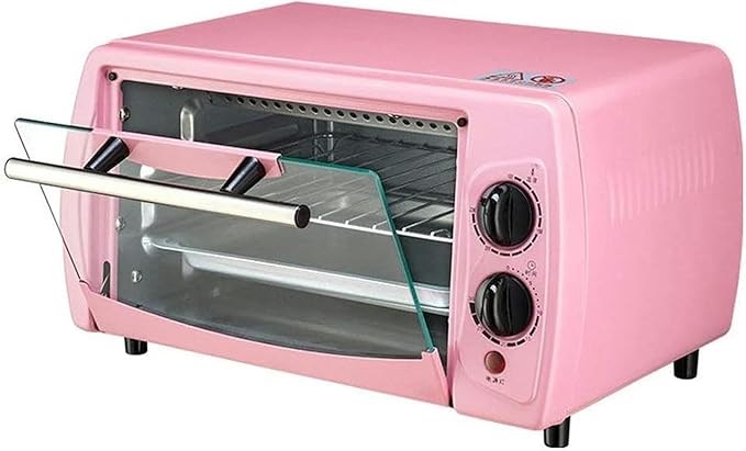 Electric Oven Mini 12L Oven Adjustable Tat Independent Temperature Control in The Upper and Lower Tubes Pink