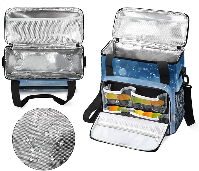 Glitter Coffee Maker Carrying Bag Blue Neon Portable Travel Storage Tote Bag Compatible with K-Mini or K-Mini Plus Single Serve Coffee Brewer Carrying Case with Multiple Pockets &amp Shoulder Strap