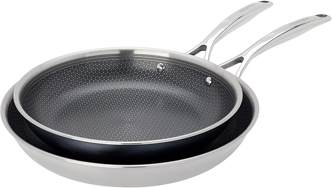 Henckels Paradigm Ceramic 2-pc Stainless Steel Dual Performance Fry Pan Set