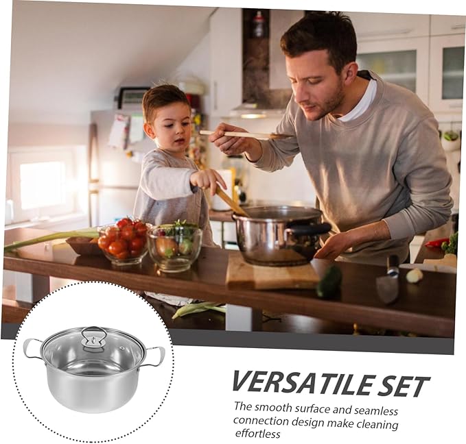 Zerodeko Stainless Steel Cookware Set Pots and Pans Set Soup Pot Frying Pan Saucepan Kitchen Cooking Utensils