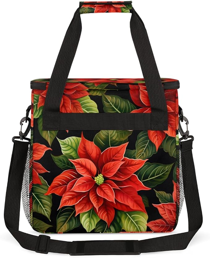 Holly Berry Flowers Coffee Maker Carrying Bag Abstract Flowers Travel Storage Bag Compatible with K-Mini or K-Mini Plus Single Serve Coffee Brewer Carrying Case with Pockets &amp Shoulder Strap