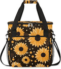 Abstract Sunflower Black Coffee Maker Travel Bag for K-Mini or K-Mini Plus Single Serve Coffee Brewer Portable Storage Tote Case for Tarvel