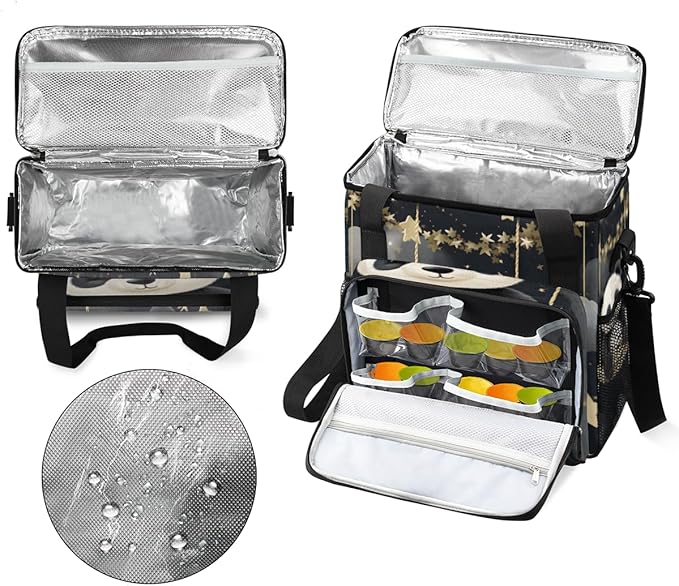 Panda Coffee Maker Carrying Bag Cloud and Star Portable Travel Storage Tote Bag Compatible with K-Mini or K-Mini Plus Single Serve Coffee Brewer Carrying Case with Multiple Pockets &amp Shoulder St