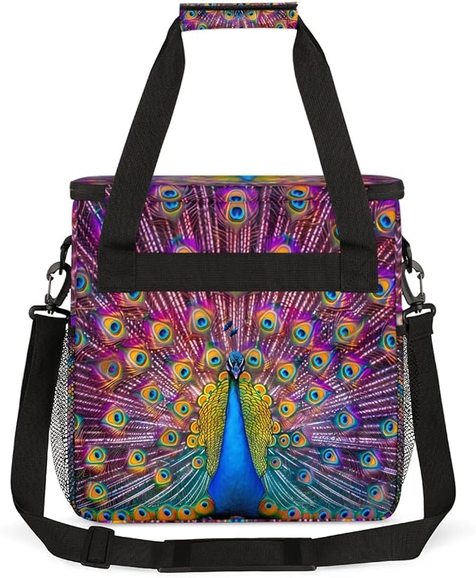 Coffee Maker Carrying Bag Peacock Single Cup Coffee Maker Travel Bag Compatible with Keurig K-Mini or K-Mini Plus Portable Storage Bag with Shoulder StrapAZ-211