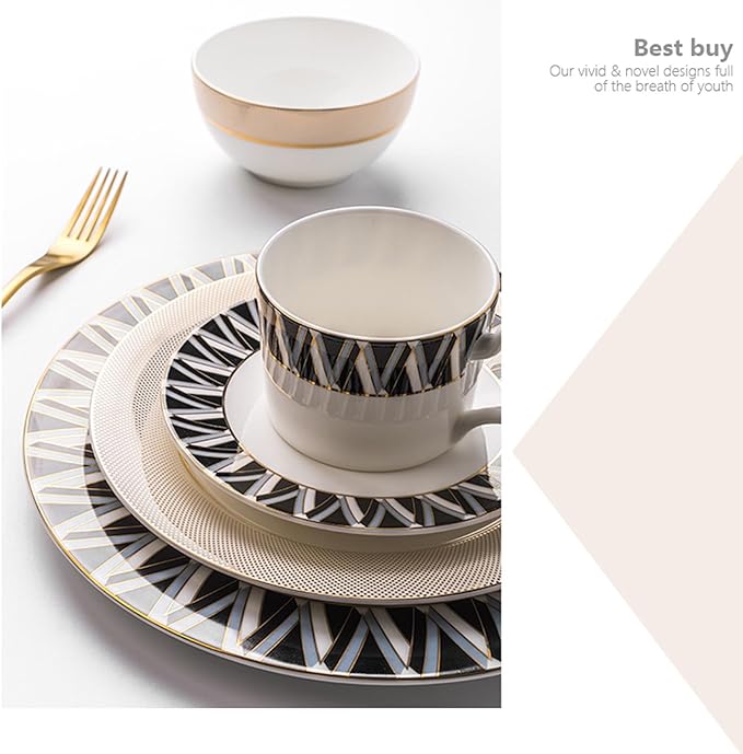 24-piece porcelain dinnerware set dishes set for 6 bone china dinnerware set dinnerware sets family gathering banquet wedding hotel Gift for maternal grandmother