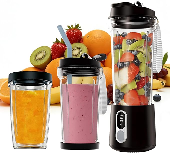 Portable Blender for Smoothies Personal Blender: 500ML Electric Juicer 300 Watt Small Blenders for Shakes and Smoothies Portable juicer for Baby Food Travel Beach Office Sports