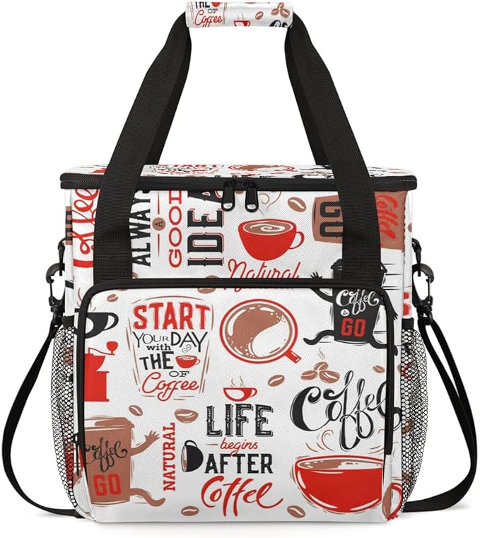 Coffee Maker Carrying Bag Compatible with K-Mini or K-Mini Plus Single Serve Coffee Brewer Portable Storage Bag with Pockets Storage Tote Case With Shoulder Strap