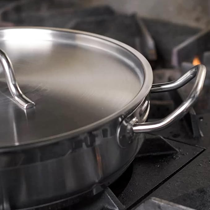 Stainless Steel Pots And Pans Set Induction Cookware Set With 2 Saucepans 2 Fry Pans Non-Stick 5 Qt Sauté Pan And 12 Qt Stock Pot Stainless Steel Cookware Set (10-Piece)