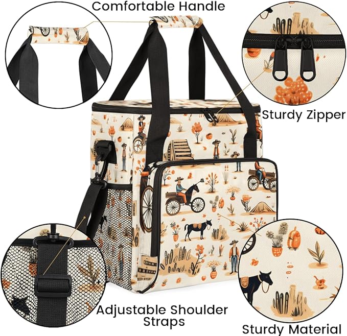 Polynesian Pattern Coffee Maker Carrying Bag Retro Graffiti Travel Storage Bag Compatible with K-Mini or K-Mini Plus Single Serve Coffee Brewer Carrying Case with Multiple Pockets &amp Shoulder Str