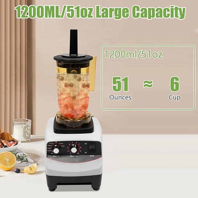 Bubble Tea Machine 1200ml 1800W Multifuction Blending Machine with 4 Different Cups 10 Gears Speed Countertop Smoothie Maker for Homes Milk Tea Shops Coffee Shops 110V 30000RPM Easy to Clean