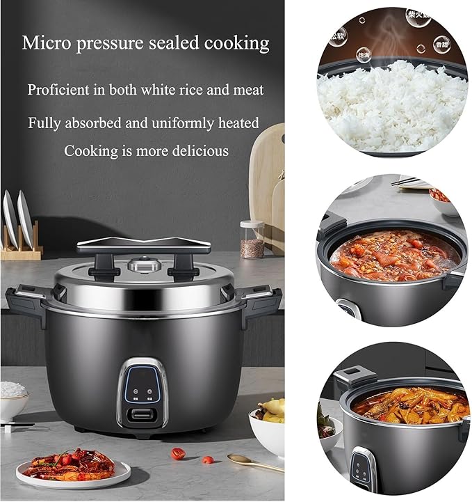 Commercial Rice CookerLarge Capacity Electric Rice Warmer for 5-30 Peoplewith Nonstick Inner PotAuto Keep Warmfor Restaurant Rice Cooker(10L)