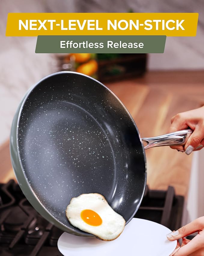 Nuwave Lux 13-Piece Premium Cookware Collection Healthy G10 Duralon Blue Ceramic Nonstick Ultra Durable PFAS-Free Lightweight &amp Works on All Cooktops