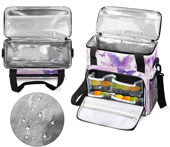 Abstract Butterfly Coffee Maker Carrying Bag Glitter Butterfly Travel Storage Bag Compatible with K-Mini or K-Mini Plus Single Serve Coffee Brewer Carrying Case with Pockets &amp Shoulder Strap