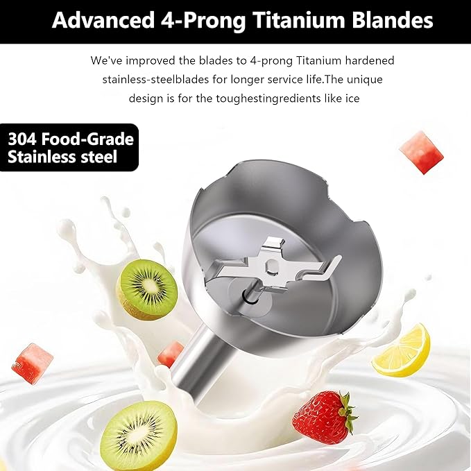 Immersion Blender Handheld 3 in 1 Hand Mixer Electric Handheld for Kitchen Corded Stick Hand Emulsion Blender with Whisk and Milk Frother for Baby Food Smoothie Puree Soup Sauces