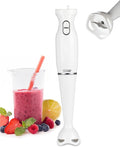 COMMERCIAL CHEF Immersion Blender Hand Blender with Stainless Steel Blades Immersion Blender with Quiet Motor Electric Mini Blender for Delicious Food