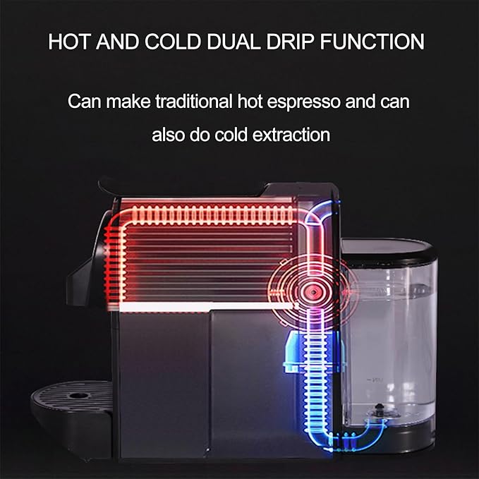 Capsule Coffee Machine Espresso Machine One-Touch Extraction Compatible with All Major Brands of Capsules 700ml Removable Water Tank Portable Espresso Machine