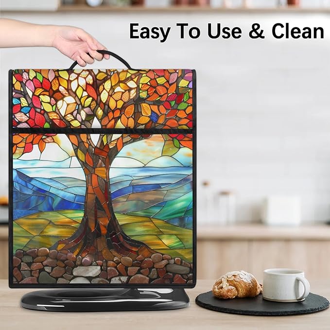 cfpolar Kitchen Aid Mixer Cover Compatible with 6-8 Quarts Tree Of Life Pattern Stand Mixer Cover Kitchen Aid Mixers Accessories Appliance Organizer Bag Dust Covers with Zipper Pocket