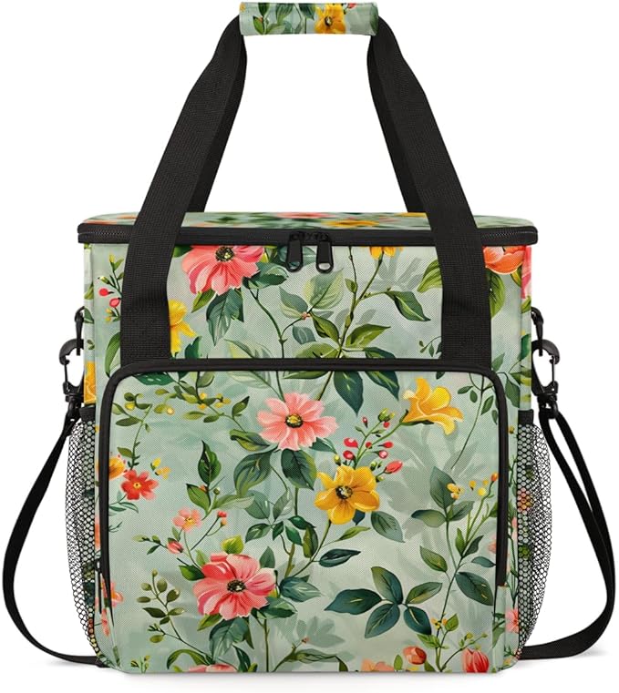 Petal-soft Flower Coffee Maker Carrying Bag Portable Travel Storage Tote Bag Compatible with K-Mini or K-Mini Plus Single Serve Coffee Brewer Carrying Case with Multiple Pockets &amp Shoulder Strap