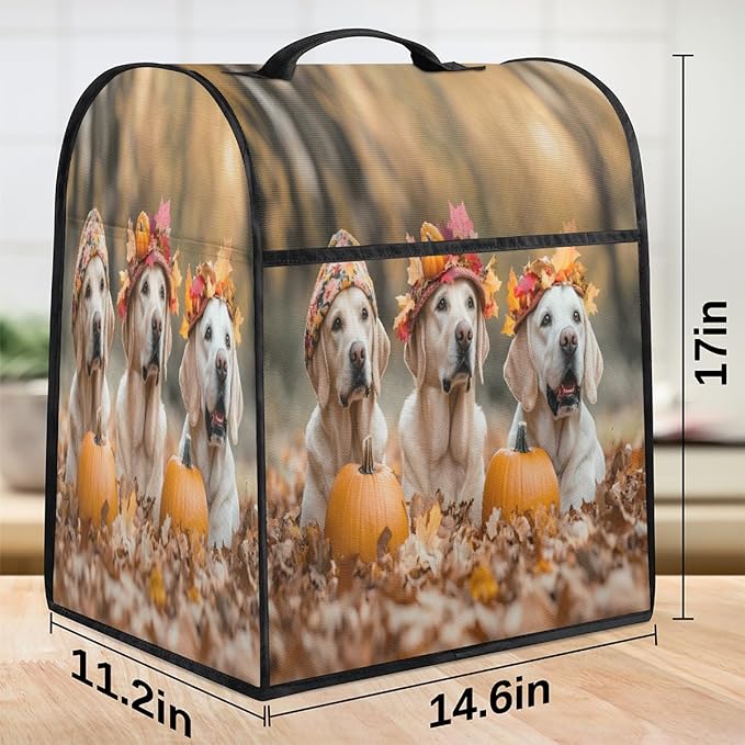 cfpolar Kitchen Aid Mixer Cover Compatible with 6-8 Quarts Dog Pumpkin Fall Stand Mixer Cover Kitchen Aid Mixers Accessories Appliance Organizer Bag Dust Covers with Zipper Pocket