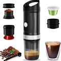 Portable Espressoes Machine 3 in 1 Coffee Maker Fast Self Heating 20 Bar 9600mAh Rechargeable Electric Coffee Machine for Camping Travel Office (Black)
