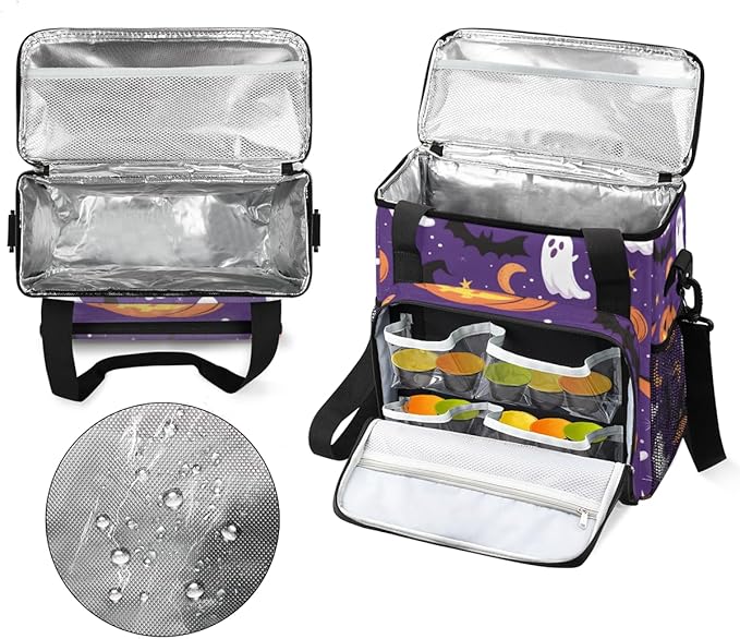 Ghosts Pumpkins Coffee Maker Carrying Bag Portable Travel Storage Tote Bag Compatible with K-Mini or K-Mini Plus Single Serve Coffee Brewer Carrying Case with Multiple Pockets &amp Shoulder Strap