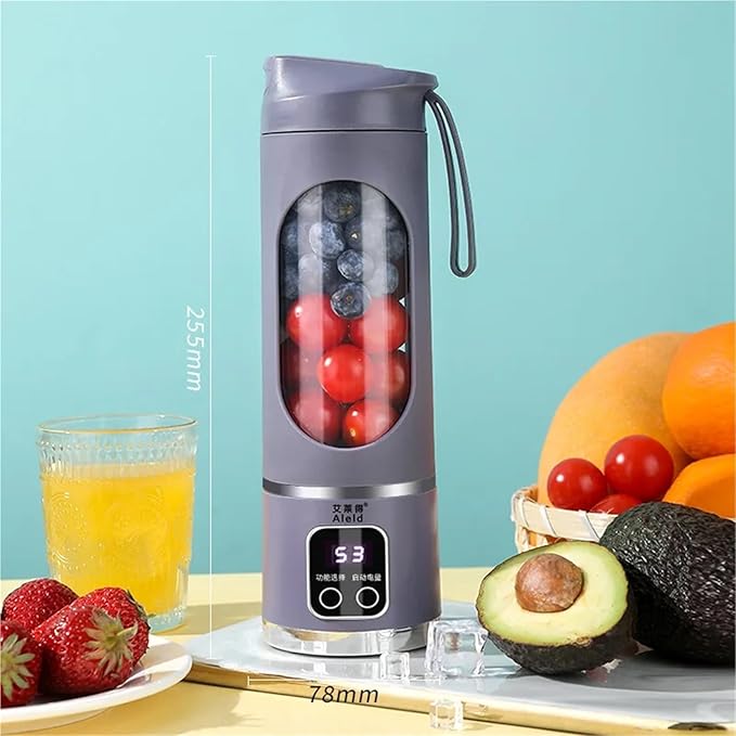 Portable Fruit Juice Blender Small Electric Juicer 12 Blade Head Juicer Cup Mixer Machine Smoothies Blender Compatible With Home 3000mAH(Tank side panelsA)