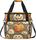 Halloween Pumpkin Coffee Maker Carrying Bag Modern Pumpkin Travel Storage Bag Compatible with K-Mini or K-Mini Plus Single Serve Coffee Brewer Carrying Case with Multiple Pockets &amp Shoulder Stra