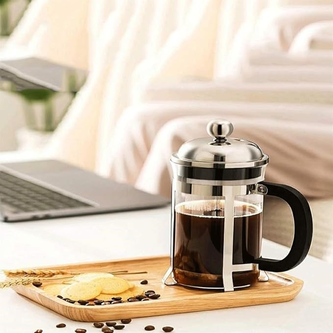 Press Coffee Maker 3-Layer Filter Coffee Pots Heat Resistant Carafe Coffee &amp Tea Carafes 600ml/1000ml (1000ML)