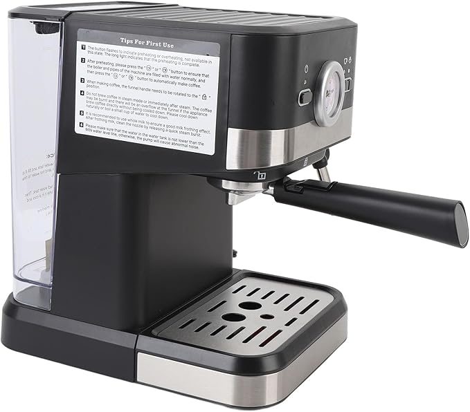 Aramox 20Bar Coffee Maker 1050W Electric Coffee Machine with Milk Frother 1.5L Water Tank Compact Cappuccino Latte Making Powerful Pressure for Rich Taste Quick Preheating (US Plug