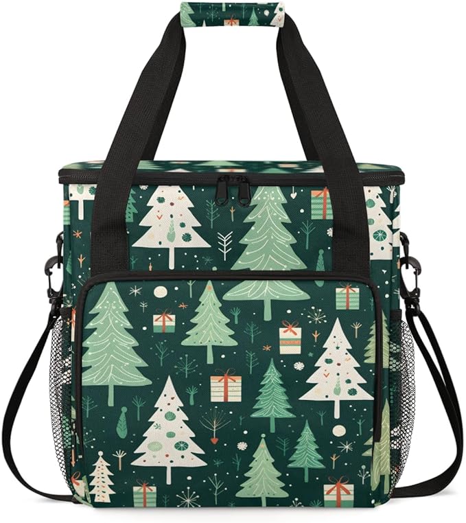 Xmas Tree Coffee Maker Carrying Bag Christmas Tree Travel Storage Bag Compatible with K-Mini or K-Mini Plus Single Serve Coffee Brewer Carrying Case with Multiple Pockets &amp Shoulder Strap