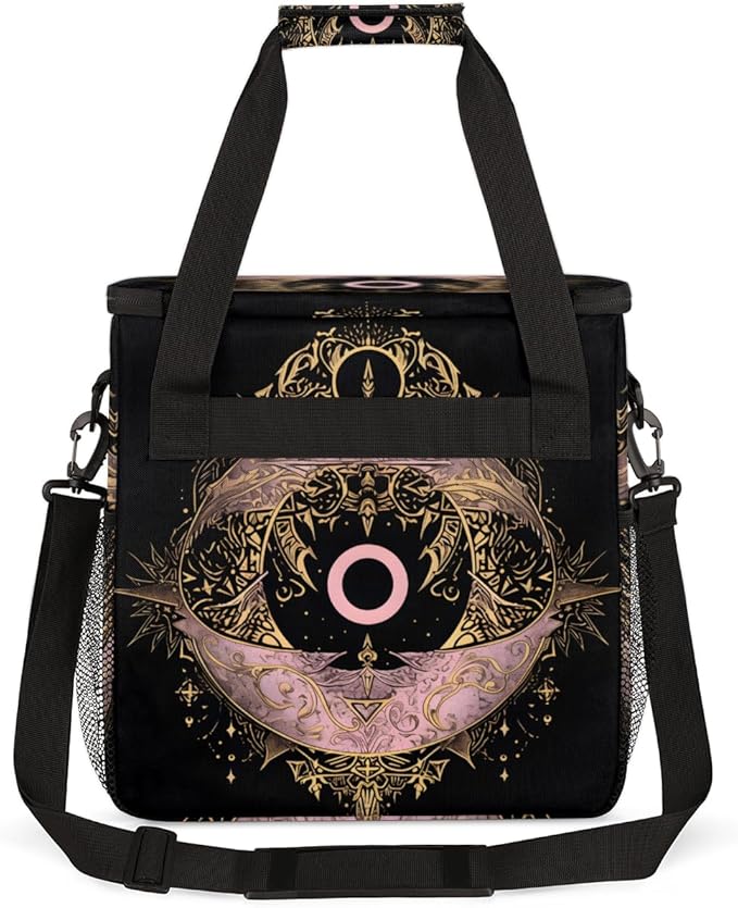 Rose Gold Eyes Coffee Maker Carrying Bag Magic Eyes Travel Storage Bag Compatible with K-Mini or K-Mini Plus Single Serve Coffee Brewer Carrying Case with Multiple Pockets &amp Shoulder Strap