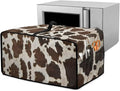 Doojoayie Brown Cow Print Toaster Oven Cover 4 Slice Bread Machine Cover Universal Fit Small Appliance Dust Protector Simple Style Kitchen Decoration