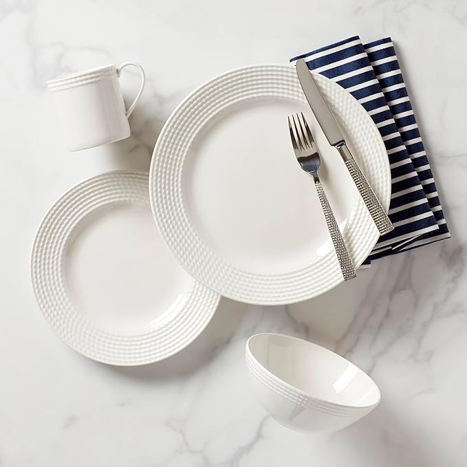 kate spade new york Wickford 14-Piece Dinnerware Set 14 Count White