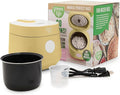 GreenLife Digital Rice Cooker 2-Cups Uncooked/4-Cups Cooked Removable Nonstick Ceramic PFAS-Free Pot One-Touch Presets Oats Quinoa Brown Rice Auto Keep Warm Fuzzy Logic Tech 1.5QT Butter Yel