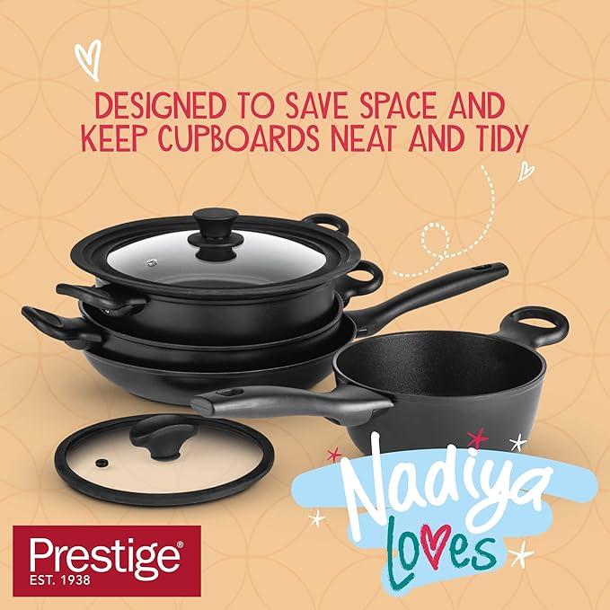 Nadiya x Prestige Nesting Cookware Set 4 Piece