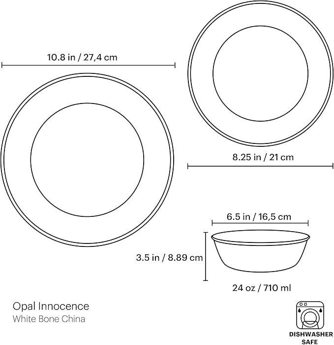 Lenox 3-Piece Place Setting Opal InnocenceWhite/Silver