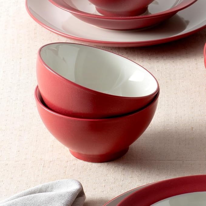 Noritake Colorwave Raspberry 12-Piece Coupe Dinnerware Set Service for 4