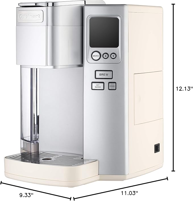 Cuisinart Coffee Maker Single Serve 72-Ounce Reservoir Coffee Machine Programmable Brewing &amp Hot Water Dispenser Stainless Steel Cream
