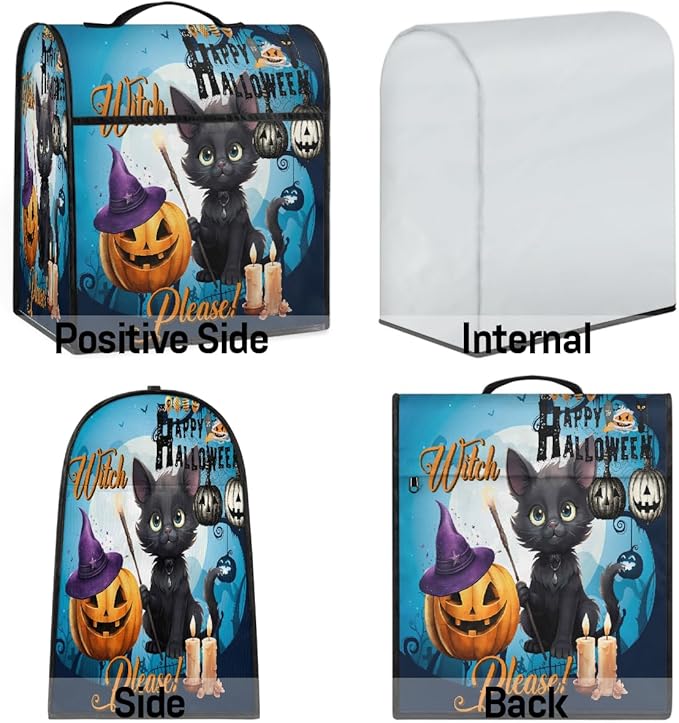 cfpolar Kitchen Aid Mixer Cover Compatible with 6-8 Quarts Halloween Pumpkin Cute Cat Stand Mixer Cover Kitchen Aid Mixers Accessories Appliance Organizer Bag Dust Covers with Zipper Pocket
