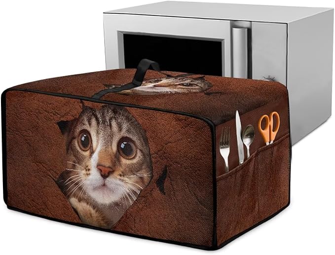 Doojoayie Cat Toaster Cover 6 Slice Universal Fit Small Appliance Covers with Top Handle Design Kitchen Decoration Gift for Mother Wife or Anyone Who Loves to Cook