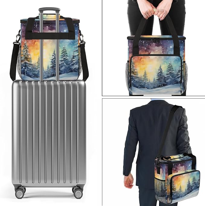 Abstract Tree Coffee Maker Carrying Bag Cartoon Tree Travel Storage Bag Compatible with K-Mini or K-Mini Plus Single Serve Coffee Brewer Carrying Case with Multiple Pockets &amp Shoulder Strap