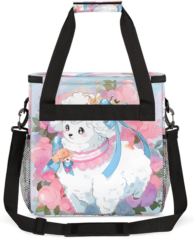 Sheep Floral Coffee Maker Carrying Bag Dream Sheep Travel Storage Bag Compatible with K-Mini or K-Mini Plus Single Serve Coffee Brewer Carrying Case with Multiple Pockets &amp Shoulder Strap
